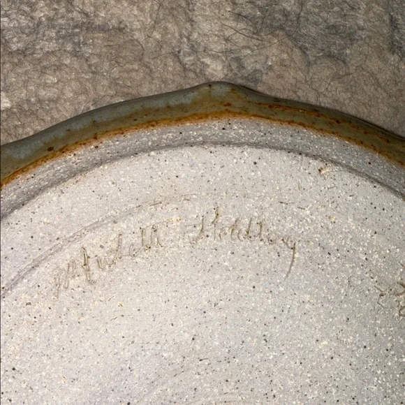 Signed Blue Ridge Pottery Virginia 2000 Handcrafted Ceramic Dip Plate - Picture 4 of 9